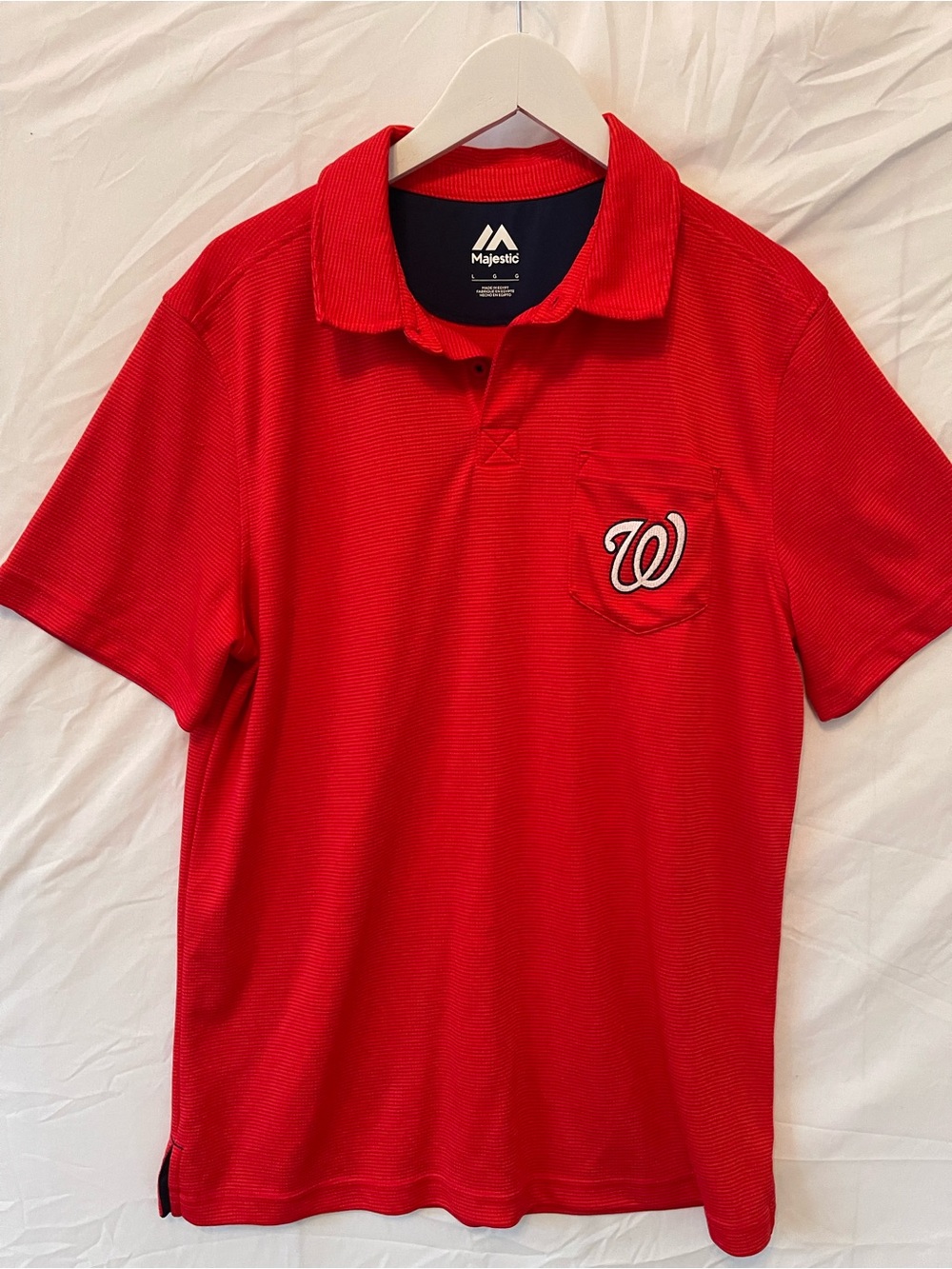 Majestic Men's Red Washington 'W' Pocket Polo